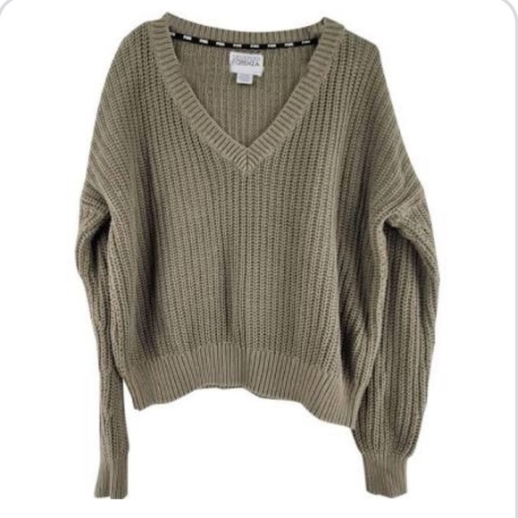 Love PINK olive green oversized knot sweater - Picture 1 of 6